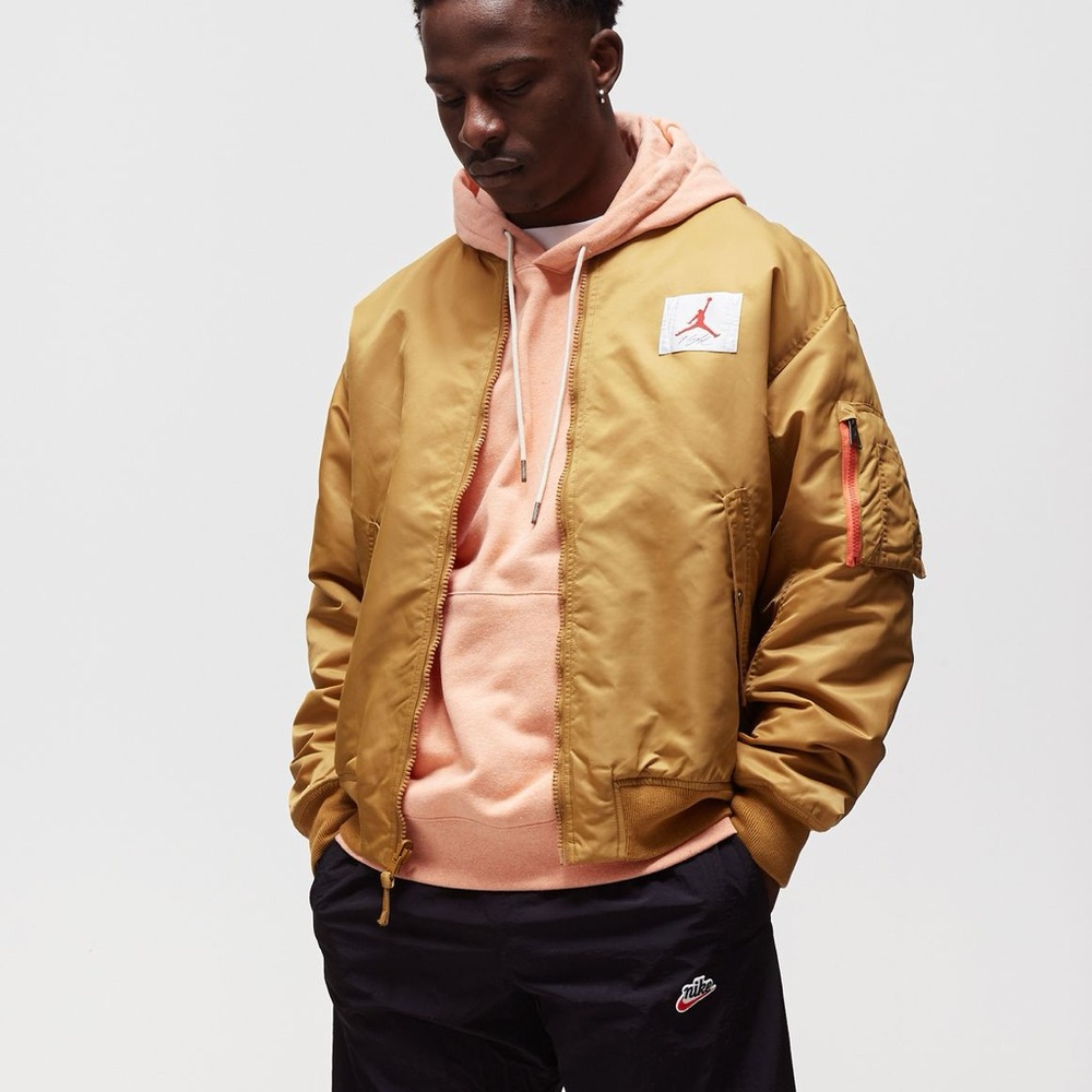 NWT - Jordan Flight Reversible Bomber Jacket - Men’s S - Wheat/Orange - Nvr worn - Picture 2 of 12